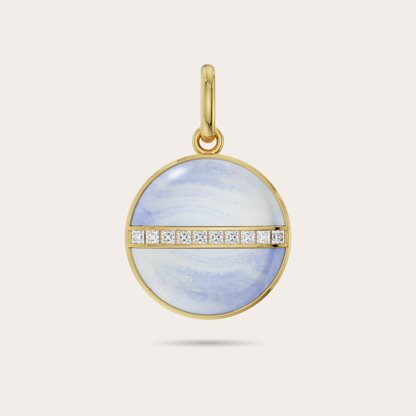 Chalcedony + Diamond Universe Pendant