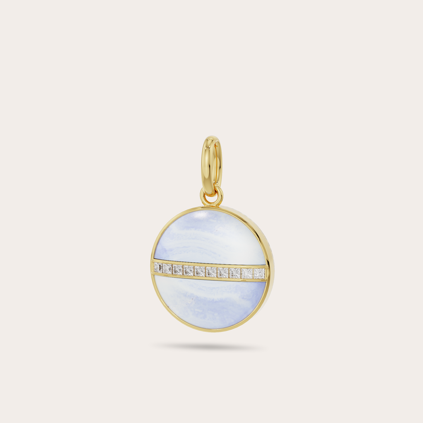 Chalcedony + Diamond Universe Pendant